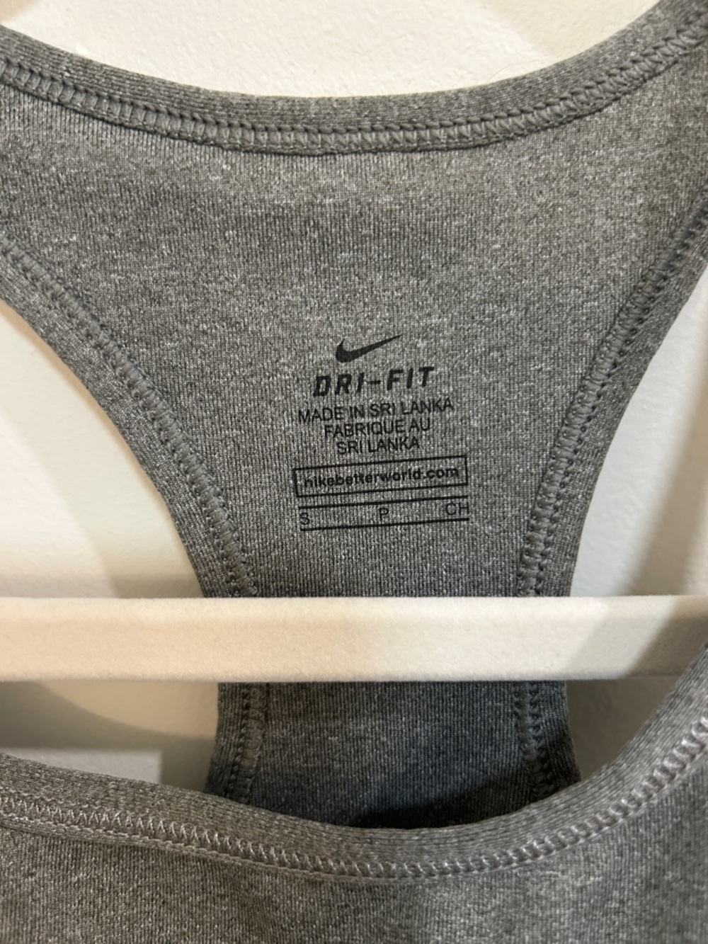 Nike Gray Racerback Dri-FIT Sports Bra with Black Swoosh Women’s size Small - Picture 2 of 3